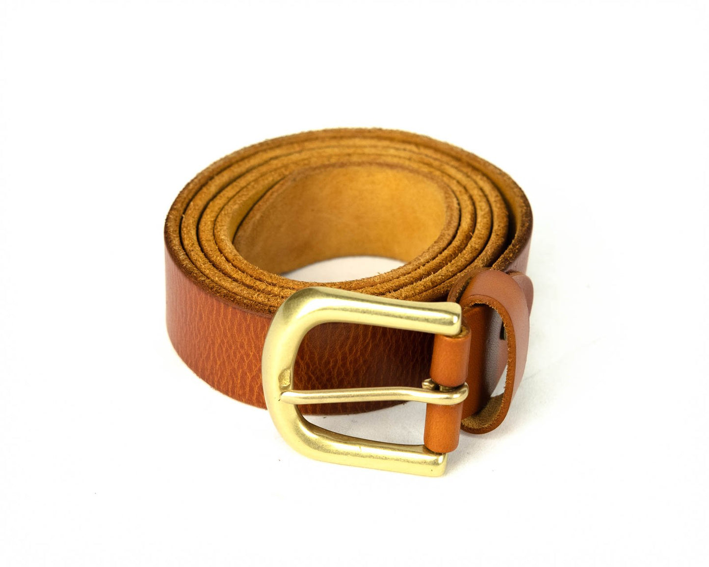 35mm brass buckle leather belt