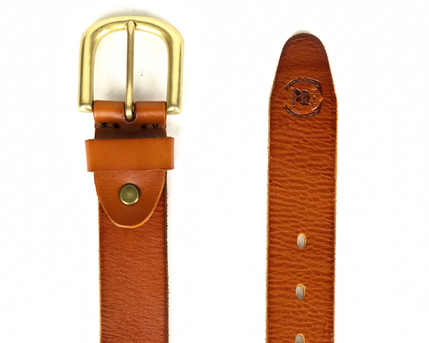 35mm brass buckle leather belt
