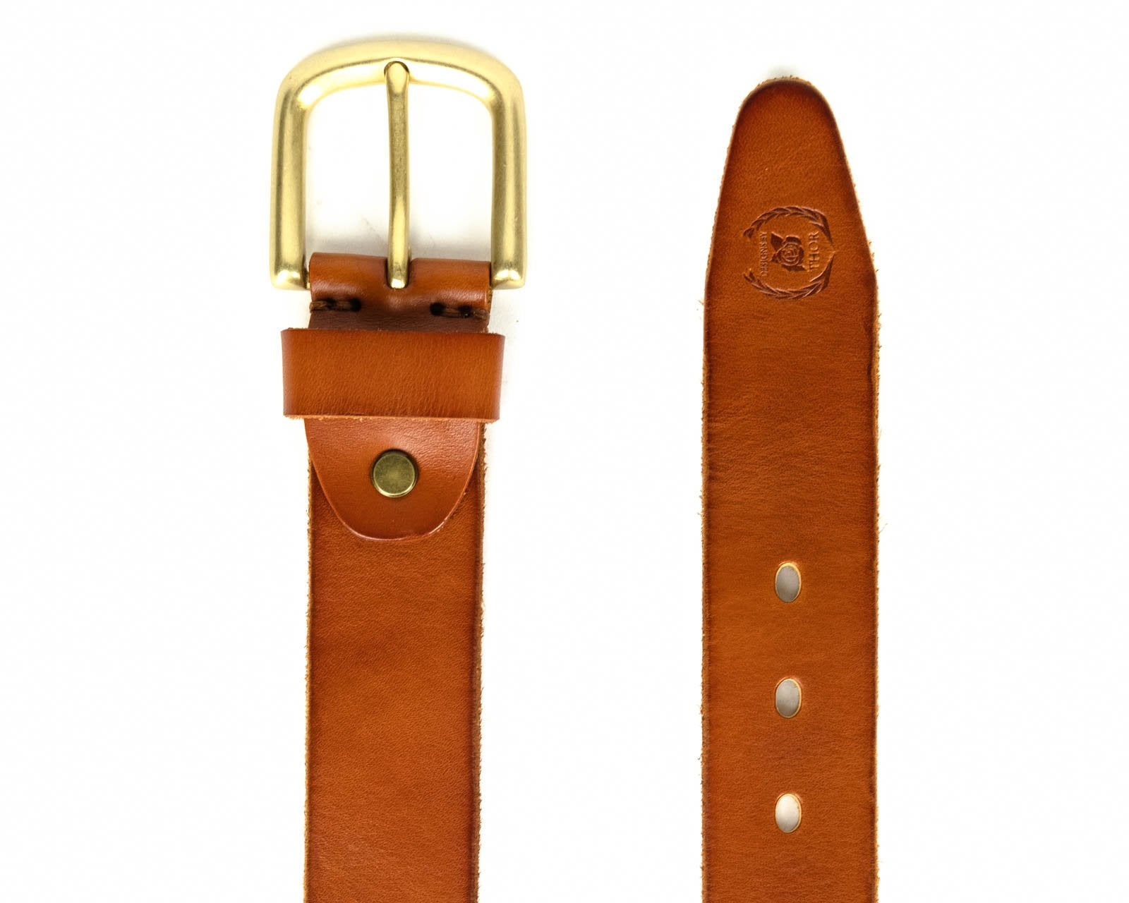 38mm brass buckle leather belt