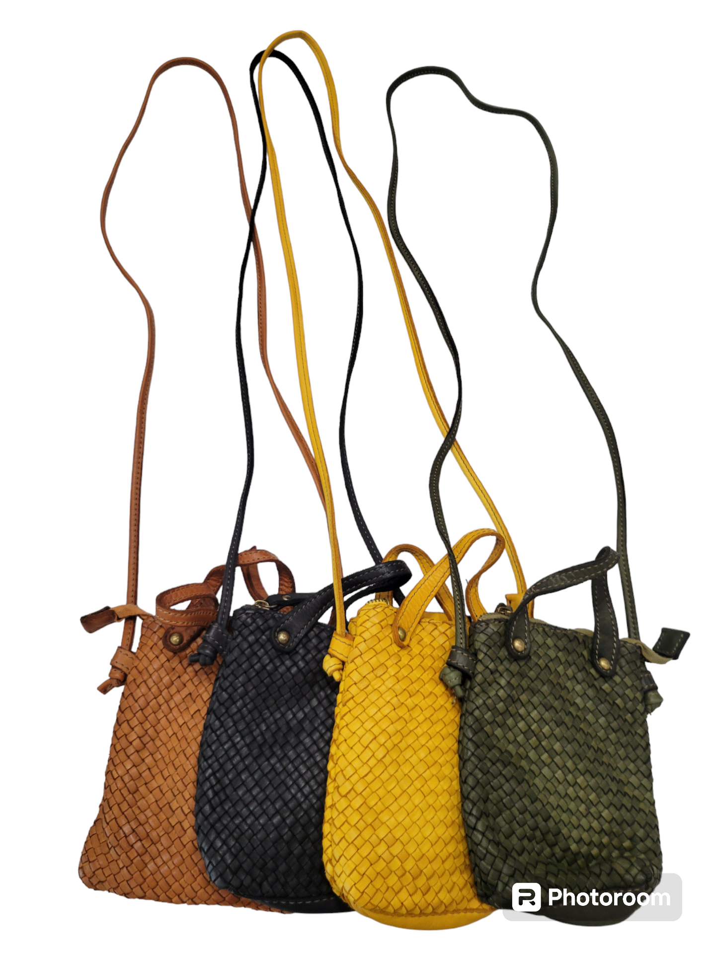 Francis Woven Leather Crossbody Side Bag