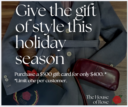 Holiday Special- Purchase a $500 Gift Card for only $400