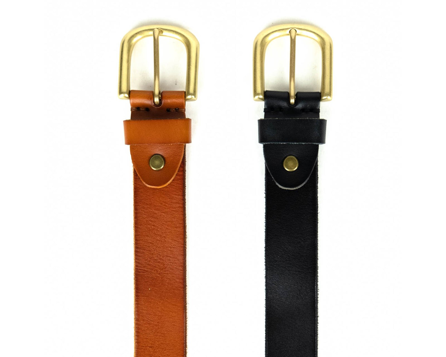 35mm brass buckle leather belt