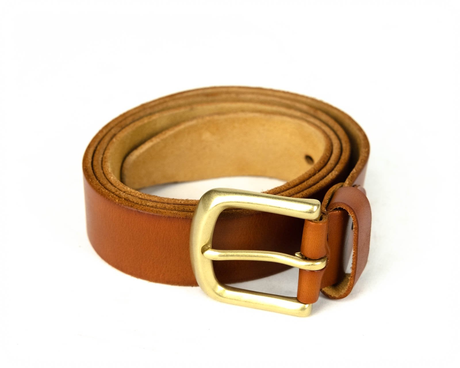 38mm brass buckle leather belt
